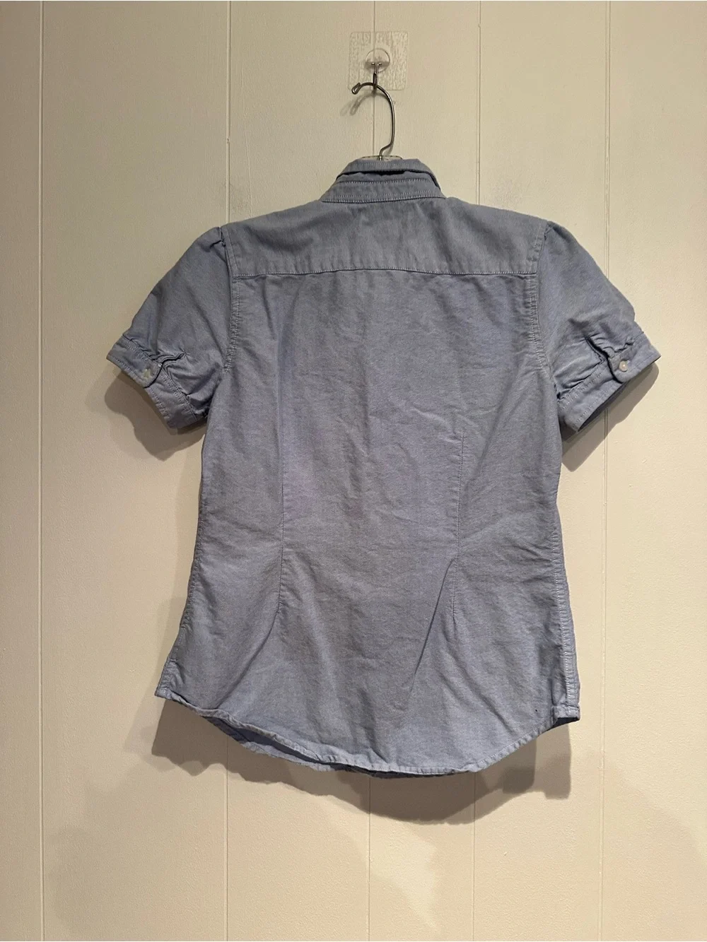Ralph Lauren Girls Blue Oxford Button Front Shirt Size 16 Cotton